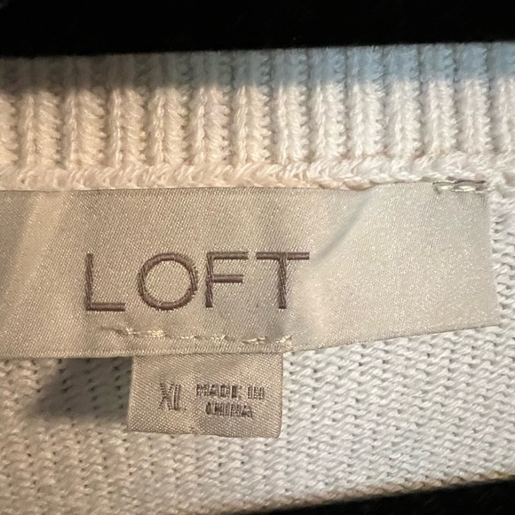 LOFT Cream Cardigan with Black Bow Details - Picture 2 of 5